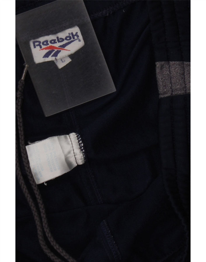 Reebok - Pantalón de chándal para hombre, talla grande, color azul marino, poliéster