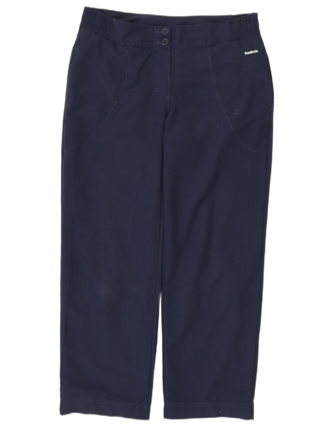 REEBOK Pantalón chino recto para mujer Grande W34 L30 Poliéster azul marino