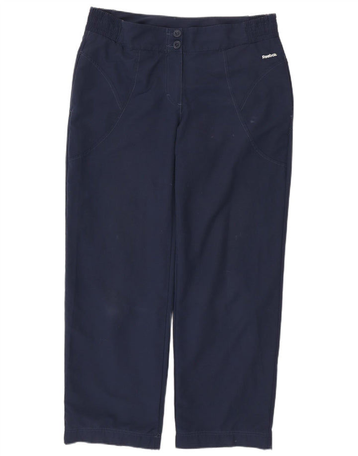 REEBOK Pantalón chino recto para mujer Grande W34 L30 Poliéster azul marino