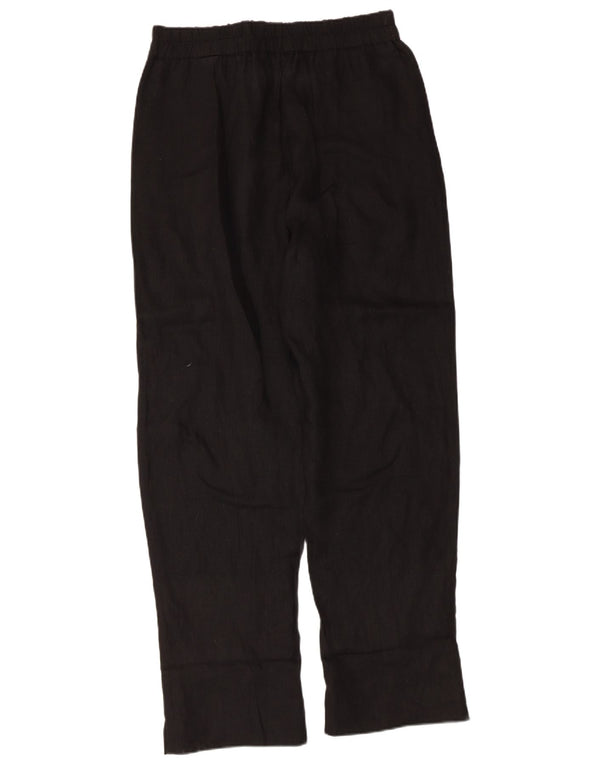 Zara Mujer Pantalones Casuales Rectos De Cintura Alta Grande W30 L30 Negro