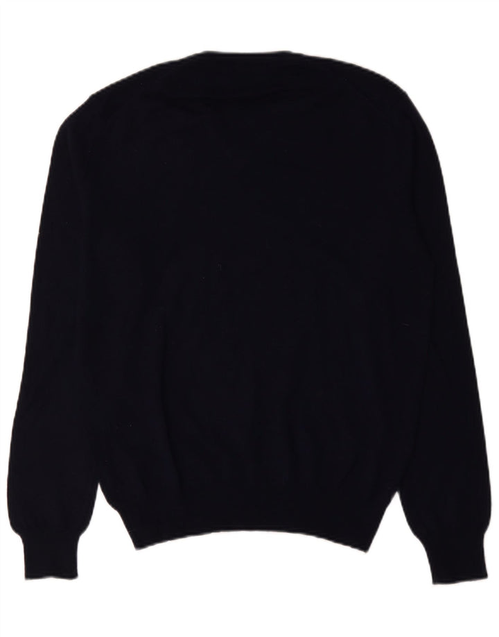 Rifle Jersey con cuello en V para hombre Suéter grande Azul marino Acrílico