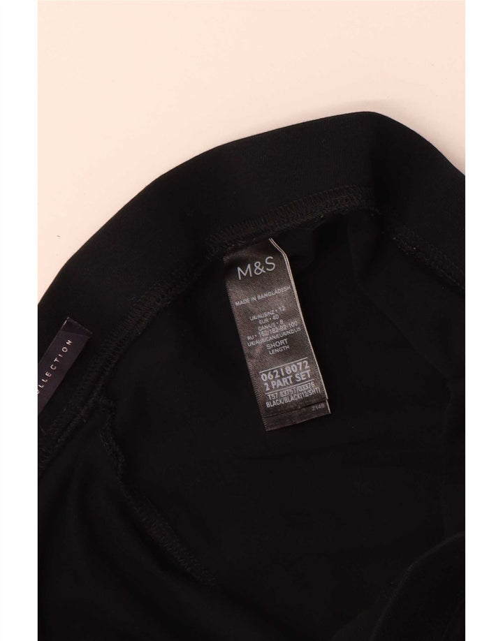 Marks & Spencer Leggings cortos para mujer Reino Unido 42 Algodón negro mediano