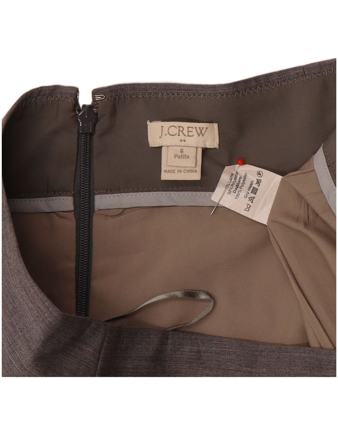 J. Crew Falda lápiz para mujer US 6 Medium W30 Lana gris