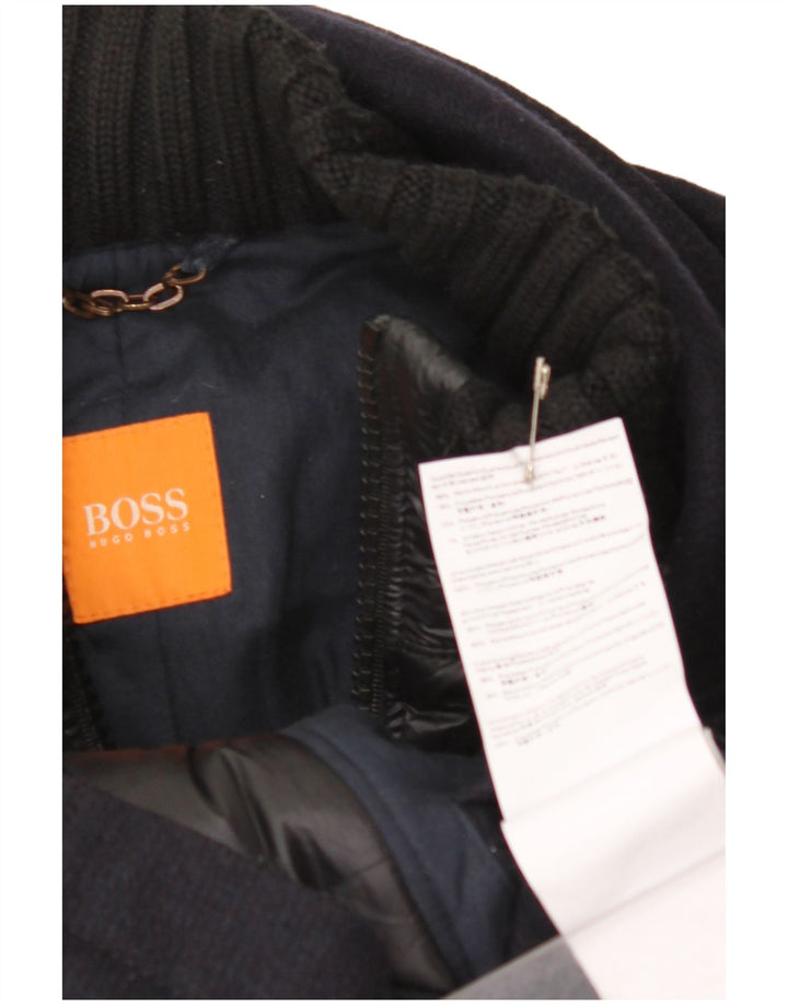 HUGO BOSS Chaqueta utilitaria para hombre UK 38 Lana azul marino mediana