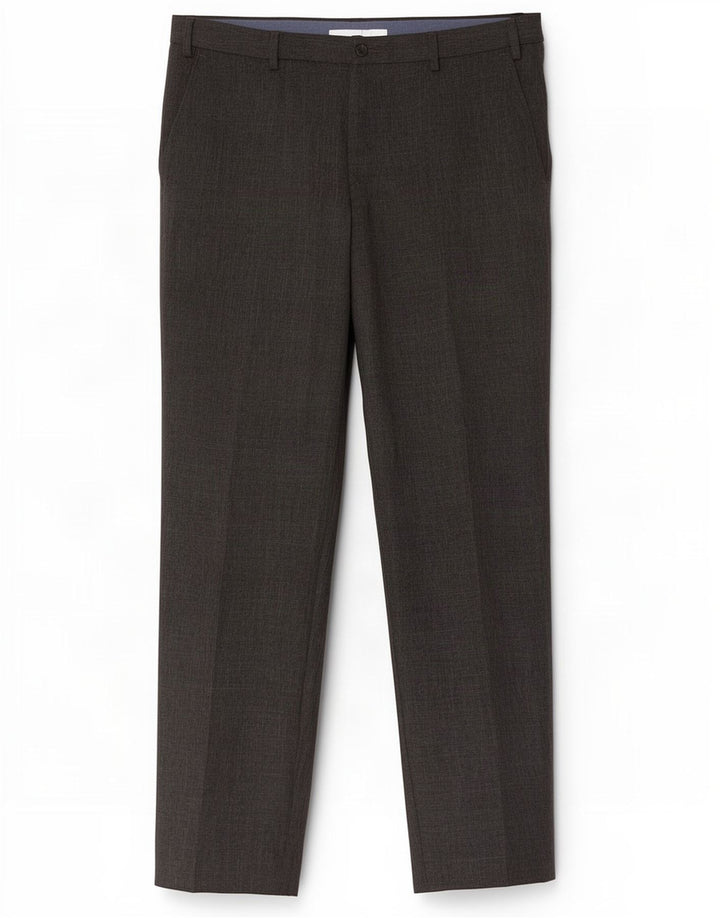 Marks & Spencer Pantalón de traje regular recto para hombre W38 L31 Poliéster gris