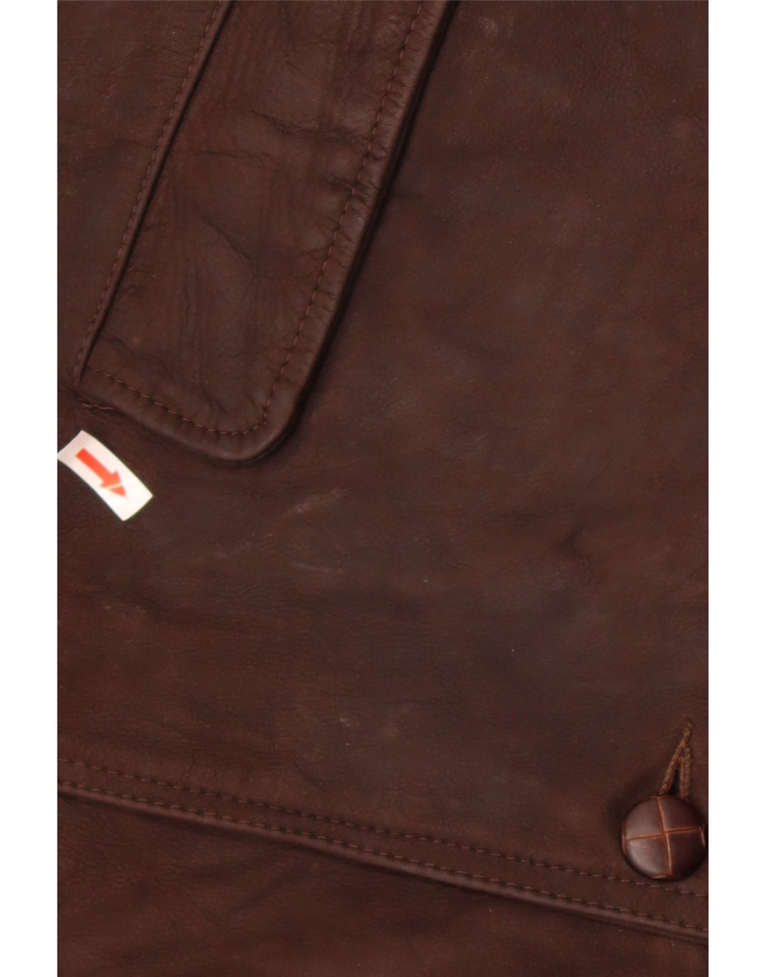 Chaqueta de cuero vintage para hombre IT 48 cuero marrón medio