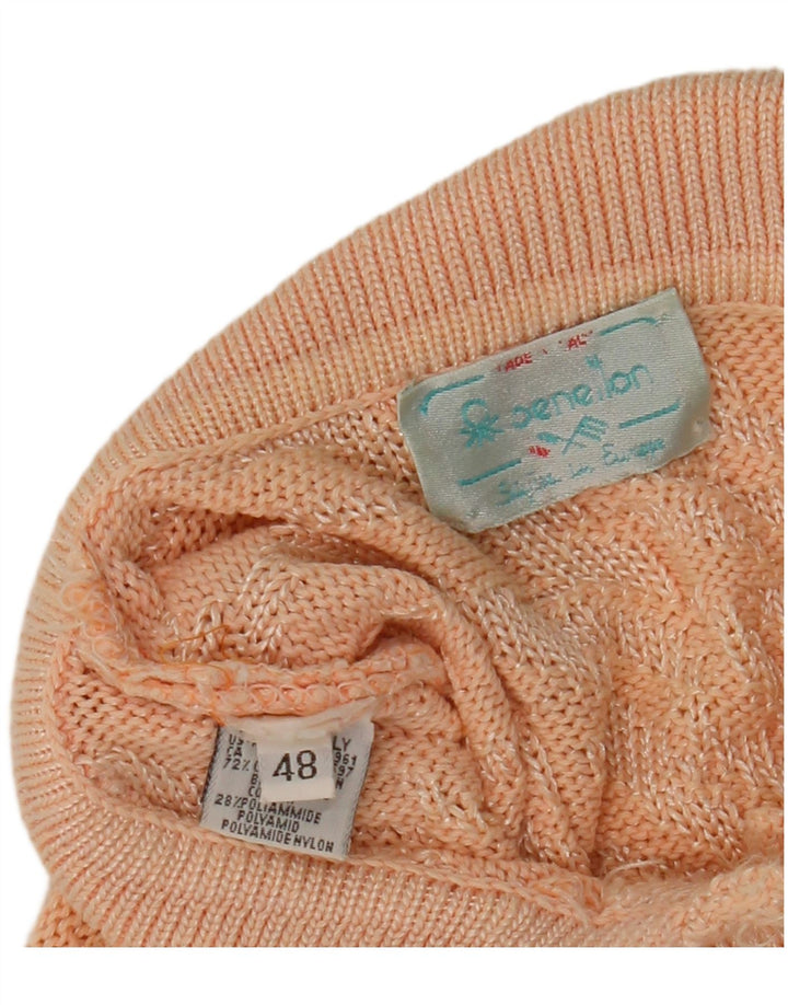 Benetton Jersey De Cuello Alto Con Estampado Abstracto IT 48 XL Rosa