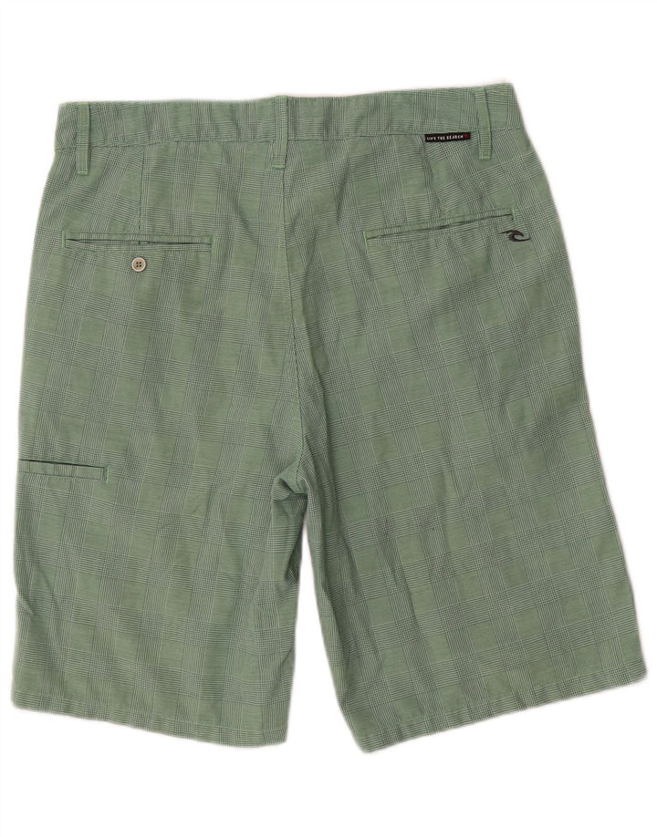 Pantalones cortos cargo Rip Curl para hombre W32 Poliéster a cuadros verde medio