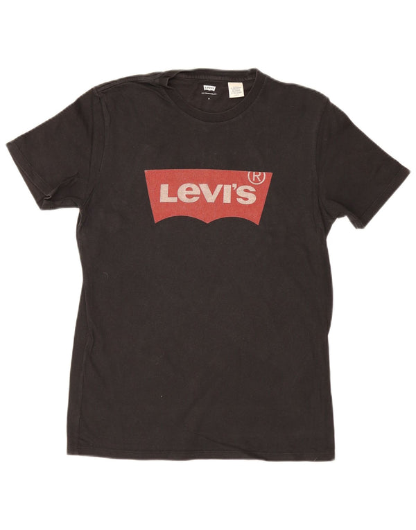Levi's Camiseta gráfica para hombre Top Small Black Cotton