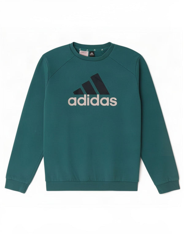 Adidas - Sudadera gráfica para niño (11-12 años, algodón), color verde