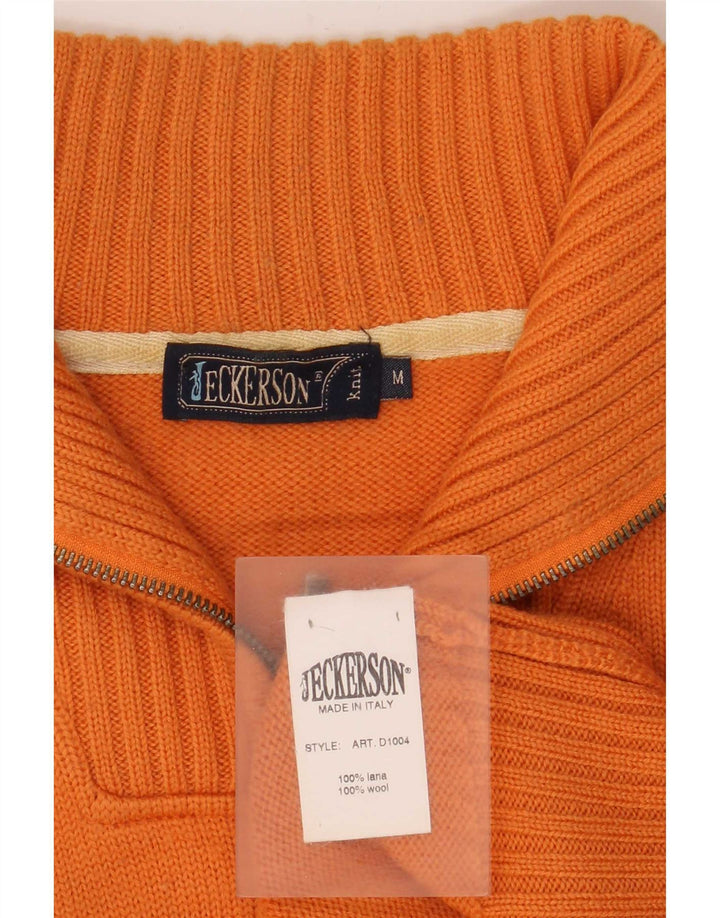 Jeckerson Hombre Jersey Gráfico Con Cremallera En El Cuello Jersey De Lana Naranja Medio
