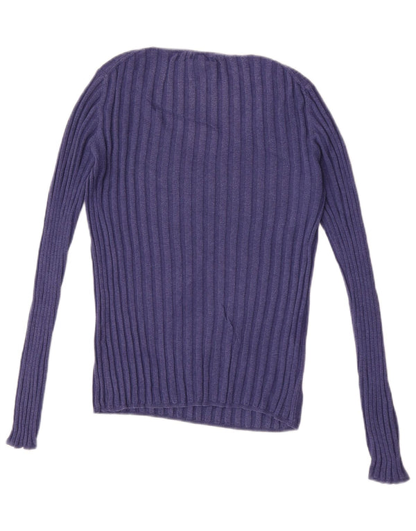 Massimo Dutti Jersey con Cuello en V para Mujer UK 40 Small Algodón Morado