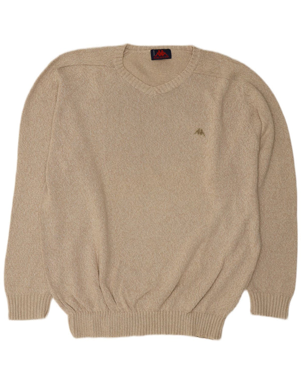 Kappa Jersey con Cuello en V para Hombre 3XL Beige Moteado