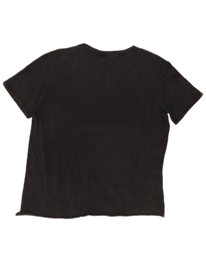 Vintage mujer camiseta top Reino Unido 14 grande negro