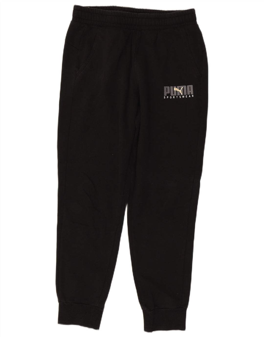 PUMA Pantalón de chándal con gráfico para hombre Joggers Medium Black Cotton