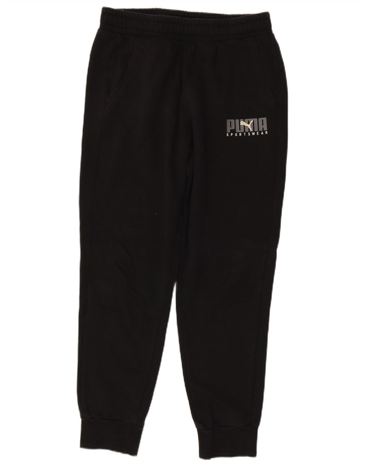 PUMA Pantalón de chándal con gráfico para hombre Joggers Medium Black Cotton