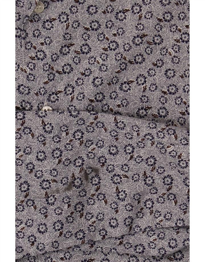 Camisa vintage para hombre azul medio floral