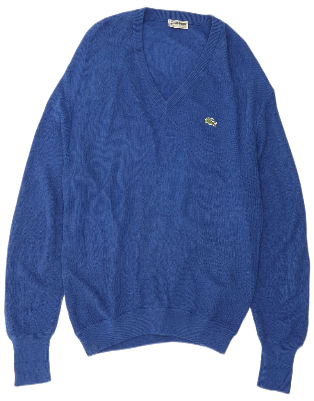 Jersey Lacoste Hombre con Cuello en V Acrílico Azul Medio
