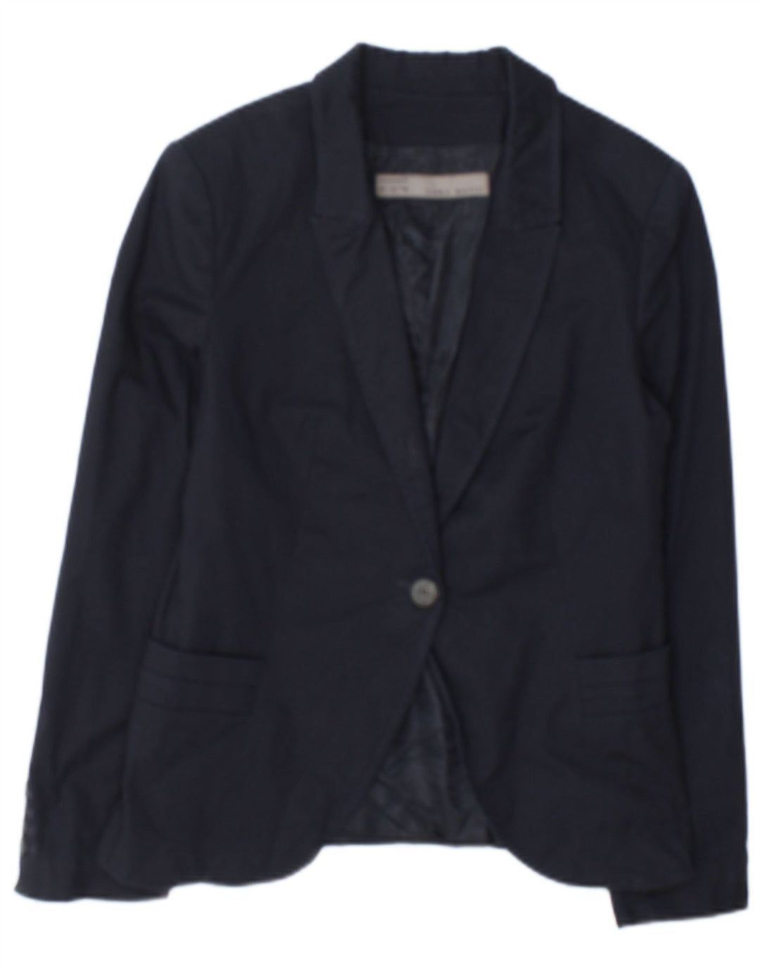 Zara Chaqueta Blazer De 1 Botón para Mujer UK 42 Azul Marino Mediano