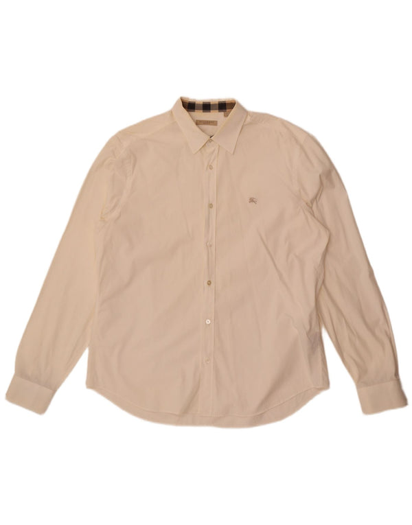 Camisa Burberry Hombre XL Algodón Blanco