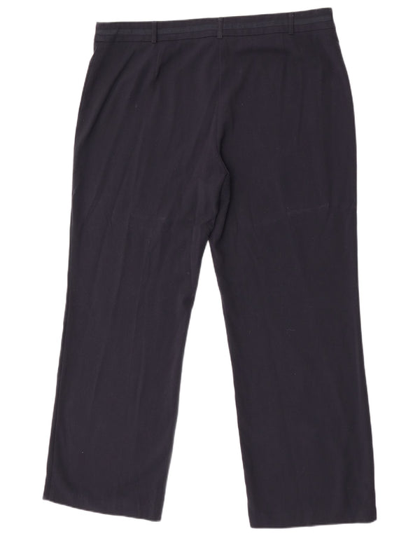 Marks & Spencer Pantalones Casuales Rectos para Mujer UK 18 XL W38 L30 Azul Marino