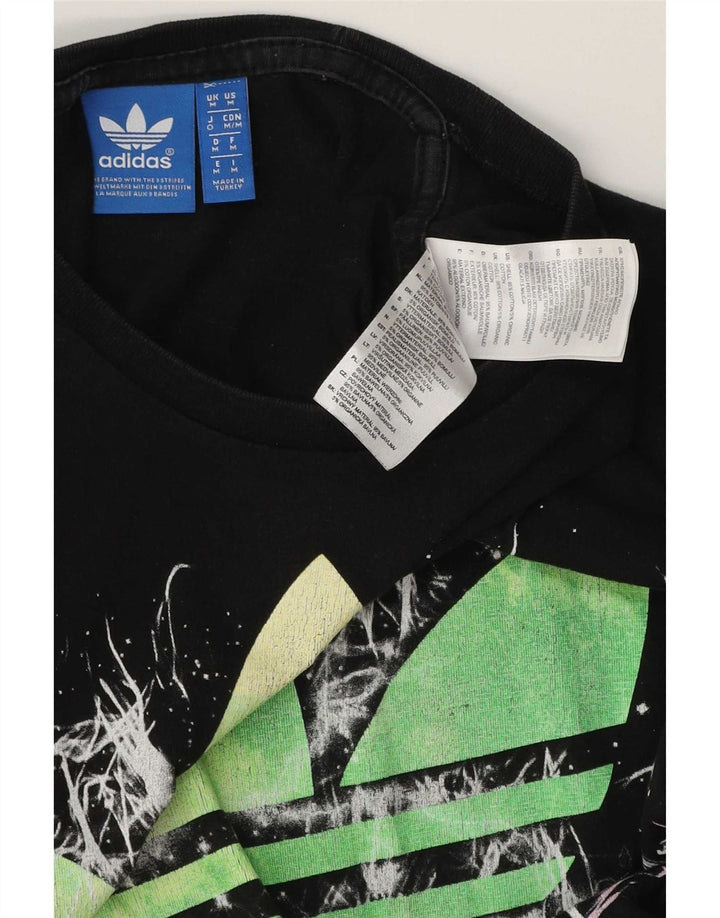 Adidas - Camiseta gráfica para hombre, talla mediana, algodón negro