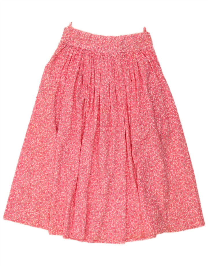 Falda acampanada vintage para mujer W28 Floral rosa medio