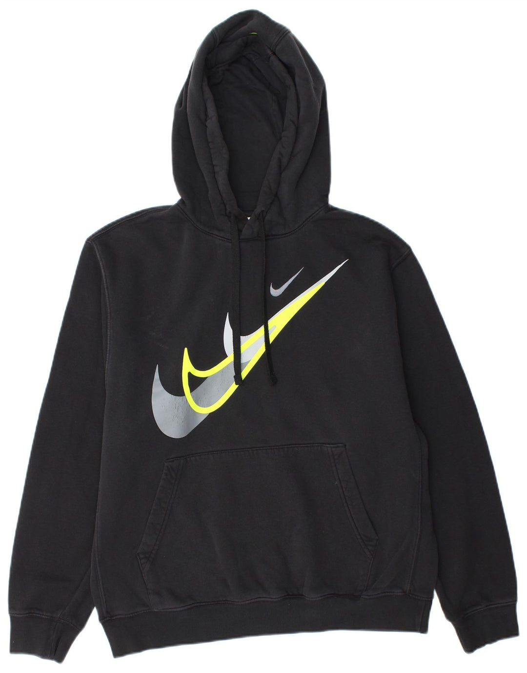 NIKE Sudadera con capucha gráfica para hombre, jersey de algodón negro mediano