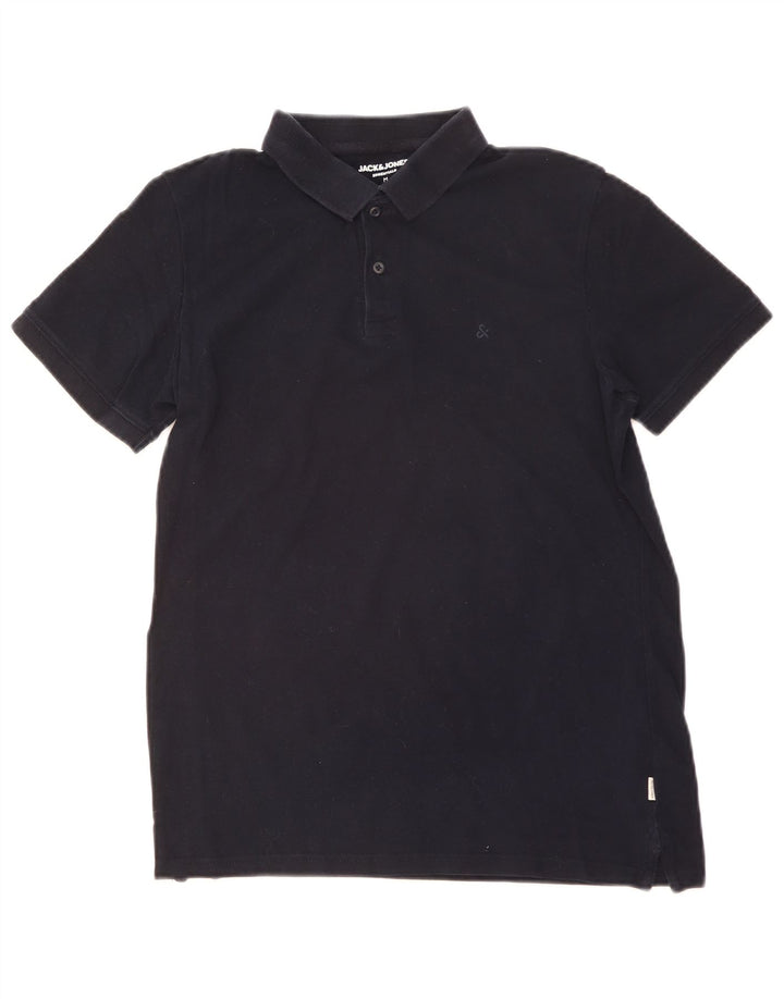 JACK & JONES Polo Hombre Algodón Azul Marino Medio