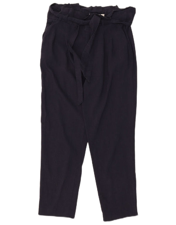 Zara Mujer Pantalones Chinos Pegged Pequeños W26 L25 Azul Marino