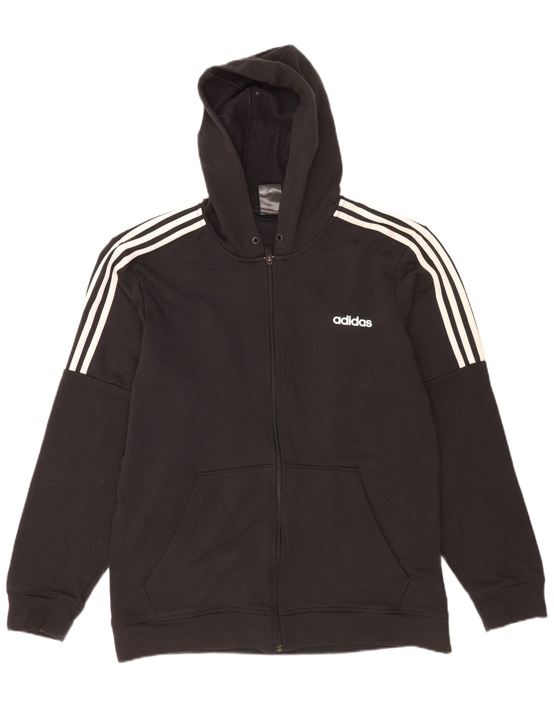 Adidas Sudadera con capucha y cremallera para hombre XL Poliéster negro