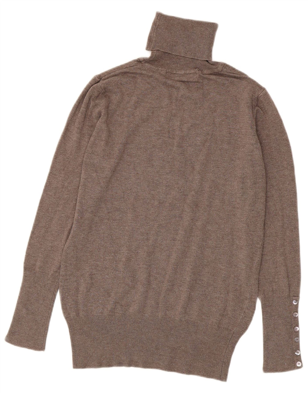 Zara - Jersey con cuello vuelto para mujer, talla 40, talla grande, rayón marrón