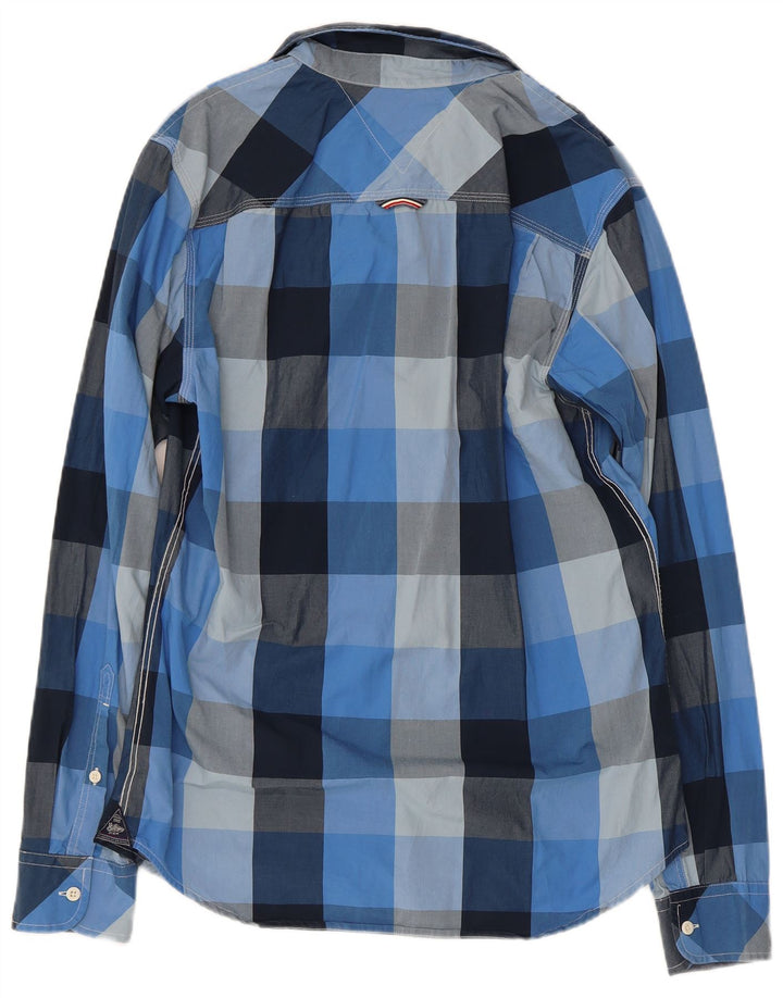 TOMMY HILFIGER Mens Shirt Medium Blue Check Cotton