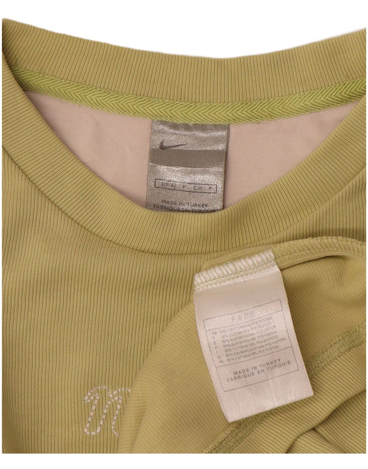 Nike Mujer Gráfico Top Manga Larga US 4/6 Pequeño Algodón Verde
