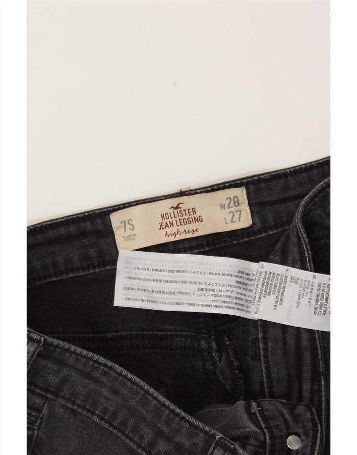 HOLLISTER Legging para mujer, pantalones vaqueros de talle alto, US 7 Medium W28 L27, algodón negro