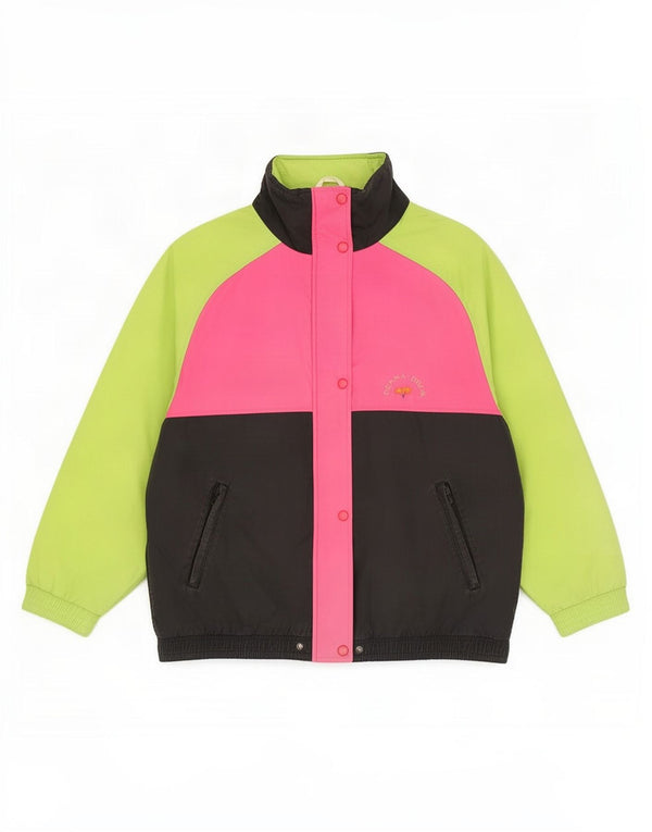 Vintage mujer chaqueta de esquí Reino Unido 18 XL bloque de color multicolor