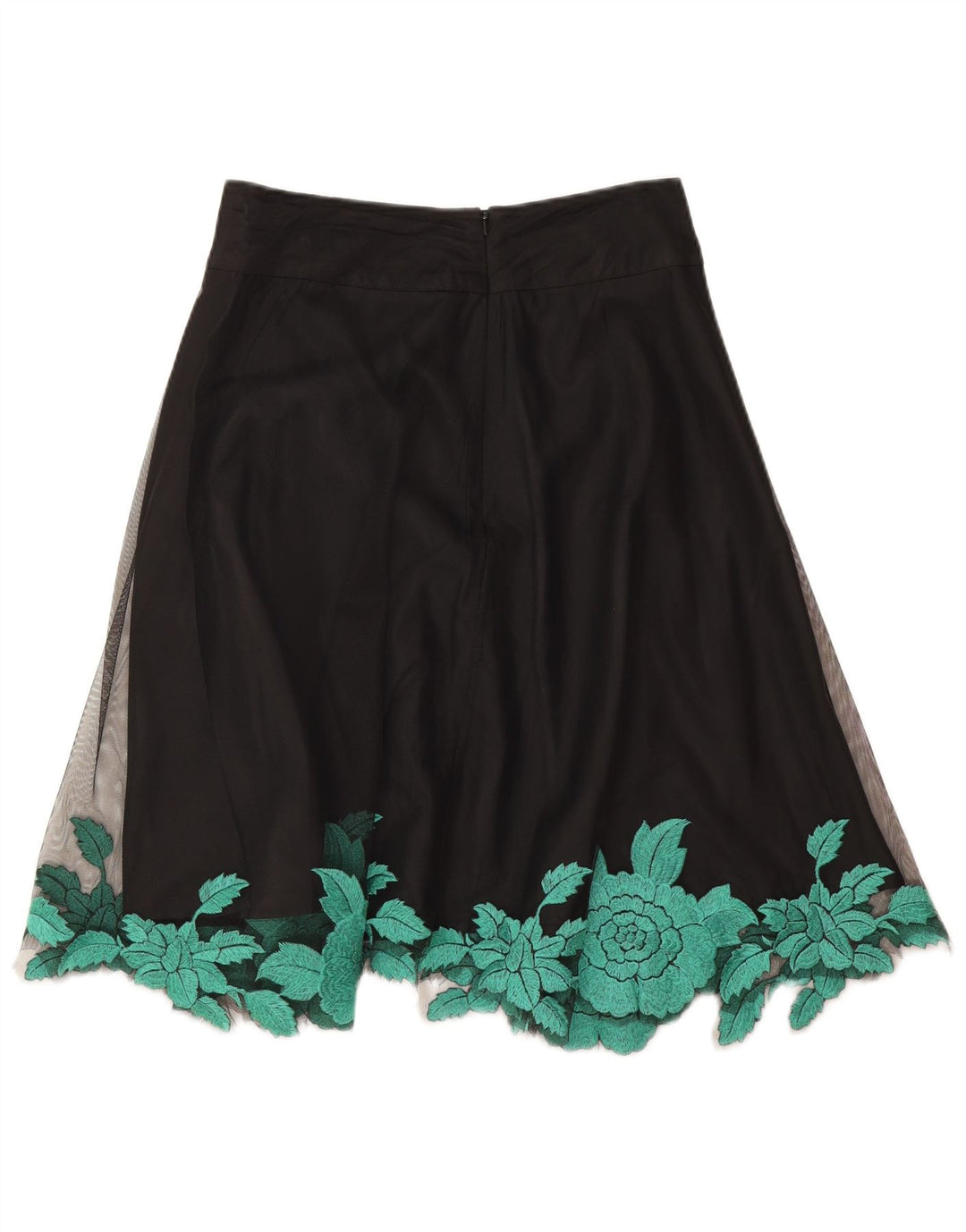 Falda Acampanada Coast Para Mujer W26 Smalll Poliéster Floral Negro