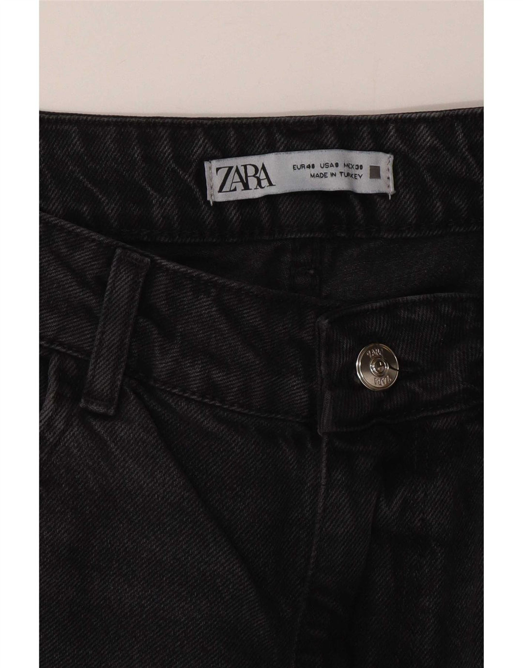 Zara Jeans Rectos De Tiro Alto Para Mujer EU 40 Medium W30 L29 Gris