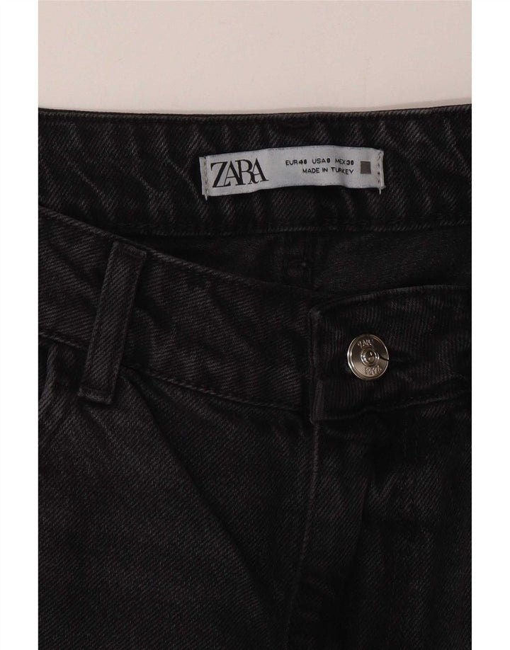 Zara Jeans Rectos De Tiro Alto Para Mujer EU 40 Medium W30 L29 Gris