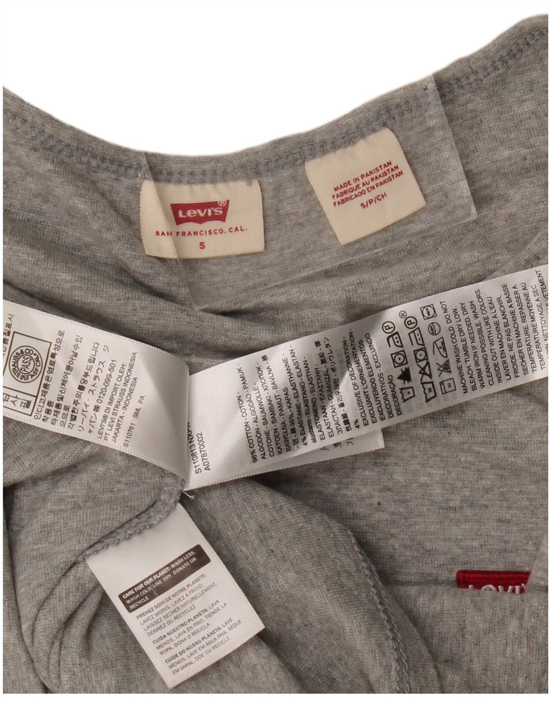 Levi's Top de manga larga para mujer UK 10 Small Grey Cotton