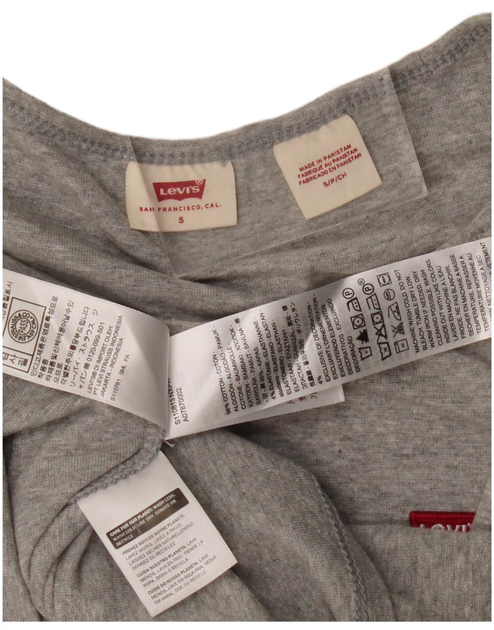 Levi's Top de manga larga para mujer UK 10 Small Grey Cotton