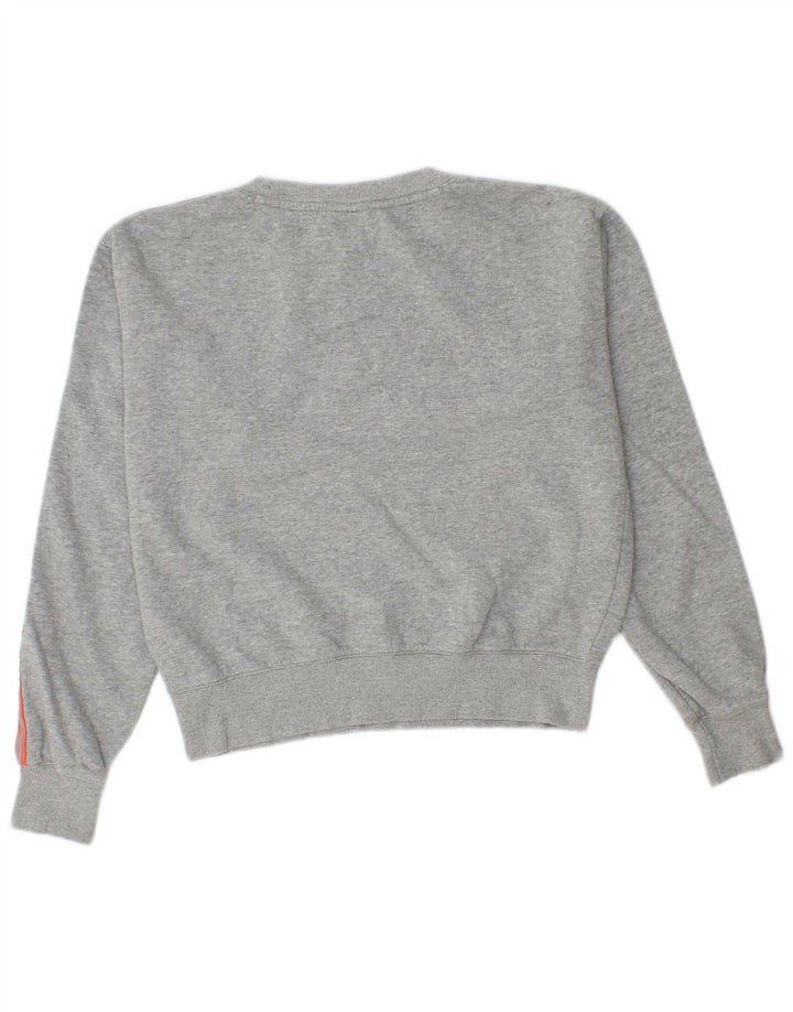 Champion Sudadera Corta De Gran Tamaño para Mujer UK 10 Small Grey Moteado