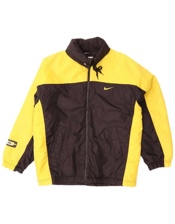 Nike Chaqueta acolchada holgada con gráfico para hombre UK 39/41 Medium Black Colourblock