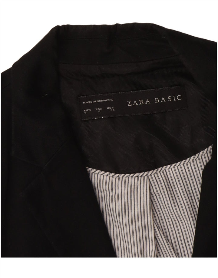 Zara Mujer Chaqueta Blazer De 1 Botón UK 10 Small Black