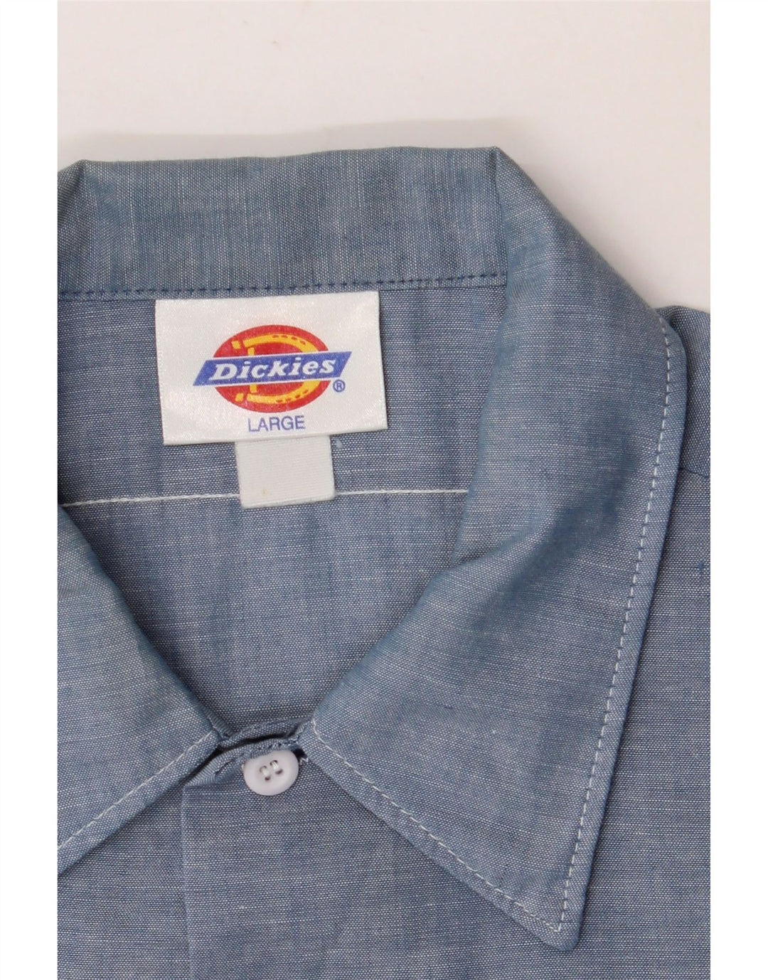 DICKIES Camisa de manga corta para hombre de algodón azul grande