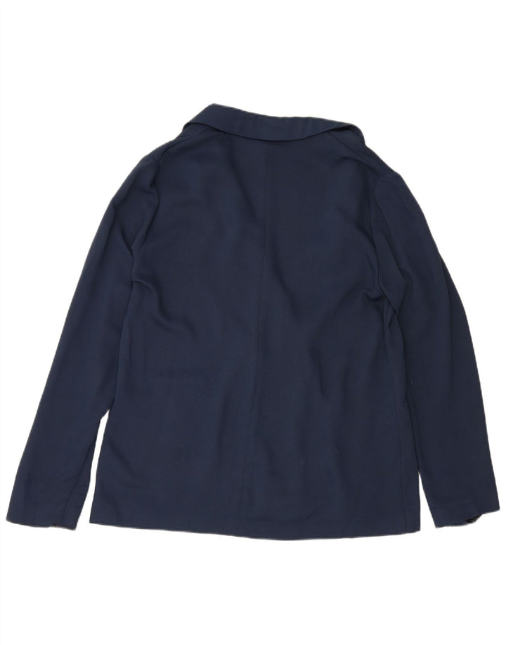 Topshop Chaqueta tipo blazer con 1 botón para mujer UK 44 Grande Poliéster azul marino