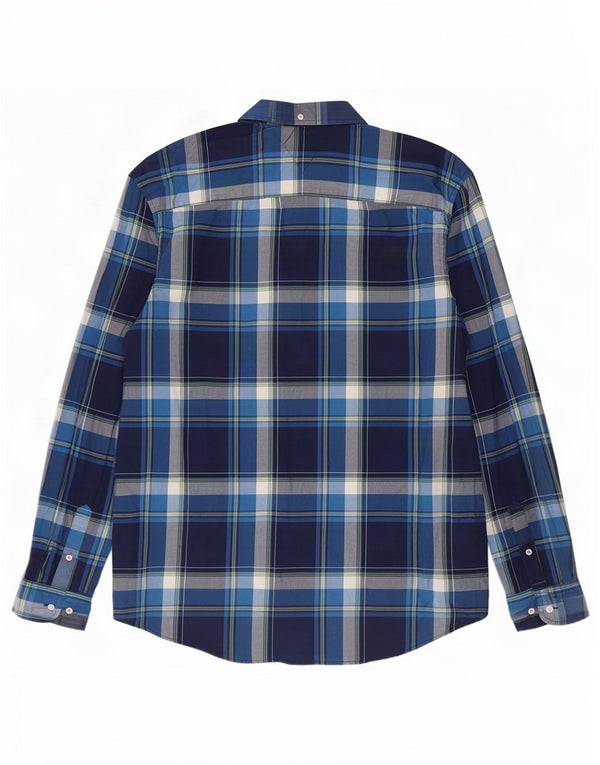 Camisa Tommy Hilfiger New York Fit XL de algodón a cuadros azul marino para hombre