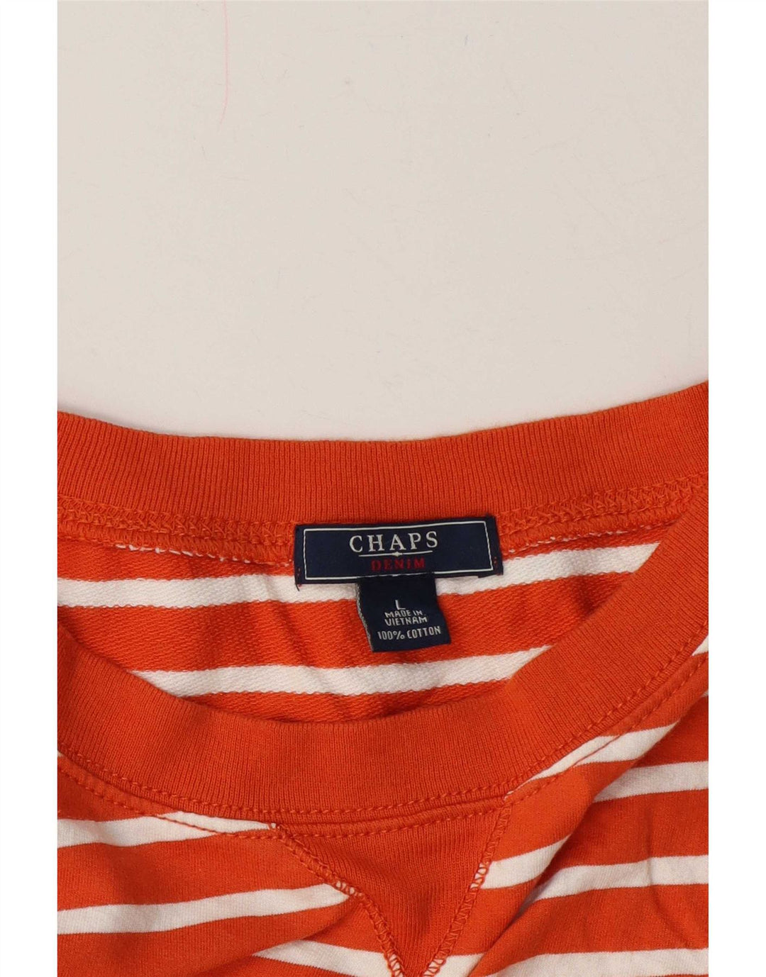 Chaps Sudadera para mujer Jumper UK 16 Grande Naranja Rayas Algodón