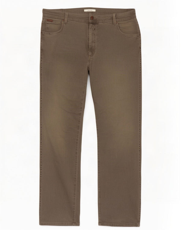 Wrangler Pantalones casuales rectos elásticos Texas para hombre W40 L32 Algodón gris