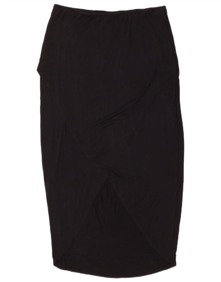 Mossimo Falda Midi De Cintura Alta Para Mujer Grande W34 Rayón Negro